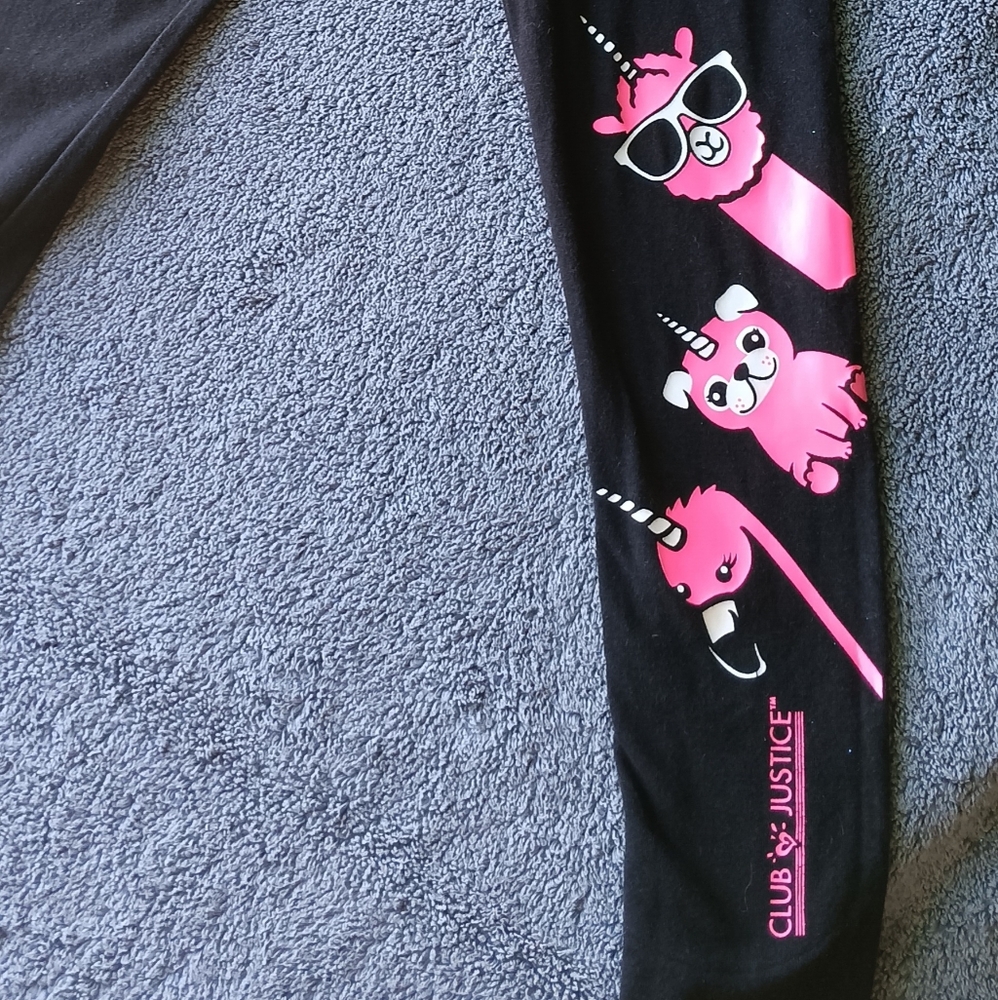 Justice girl black leggings size 8